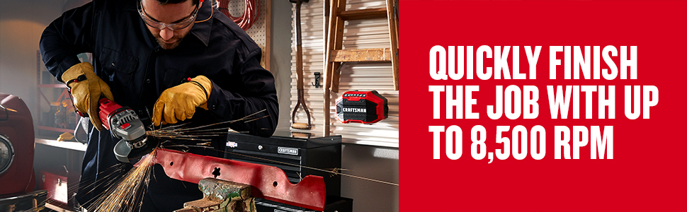 Quickly finish the job with up to 8,500 RPM