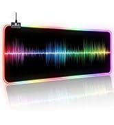 RGB Gaming Mouse Pad - Large Led Mouse Mat, 2020 Newest Melody Design with Smoothly Waterproof Su...
