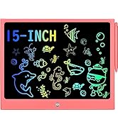 LCD Writing Tablet for Kids, 15 Inch Colorful Electronic Doodle Board for Kids Age 3+ Toys Christ...