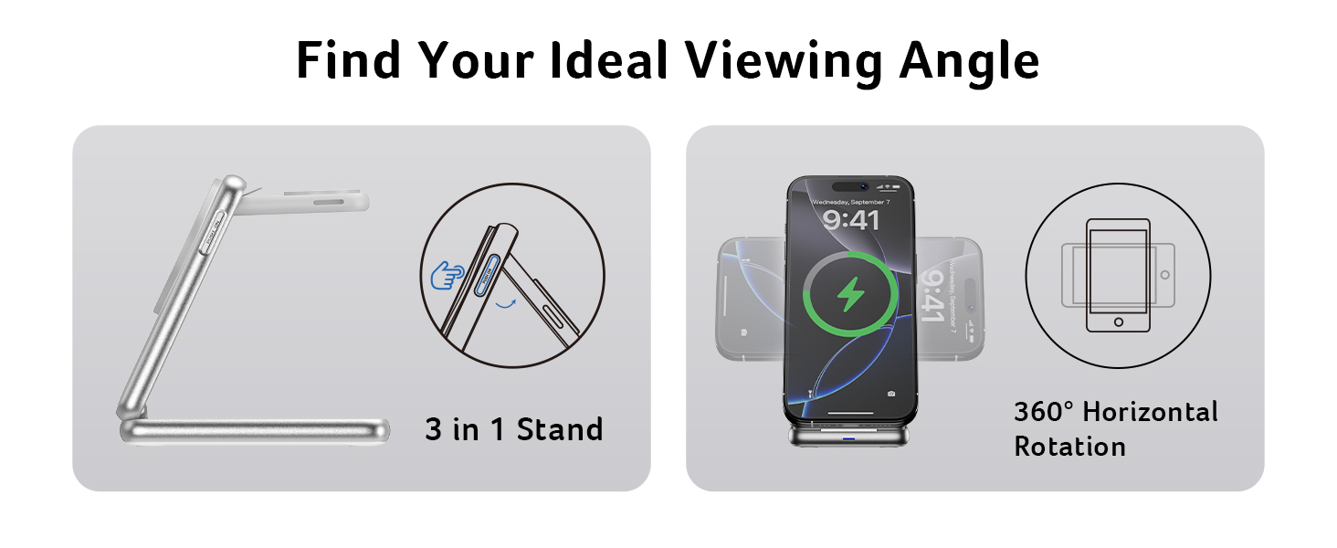 Acer Magnetic Wireless Charger, 3 in 1 Wireless Charging Station