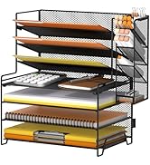 SUPEASY 7 Tier Desk Organizer, Desk File Organizer with Pen Holder, Paper Organizer for Desk, Des...