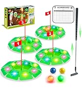VATOS Light up Golf Putting Game Set - Glow Mini Golf Toy with 4 LED Holes, 4 Balls(2 Glow), Exte...