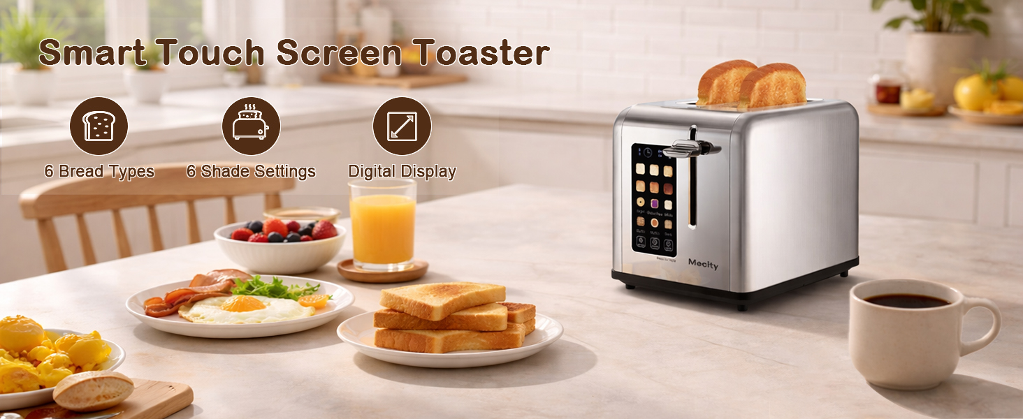 Mecity Toaste 2 Slice Touch Screen Control