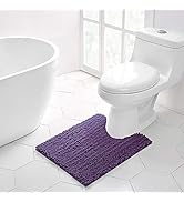 Walensee Bathroom Contour Rug Non Slip Toilet U Shaped Bath Mat (20x24, Lavender) Water Absorbent...