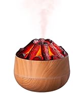 Volcano Humidifier Flame Essential Diffuser: 300ml Ultra-Quiet Auto-Off Aromatherapy Diffuser wit...