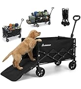 CROSSHIP Folding Pet Wagon for Dogs - 330 Lbs Heavy Duty Dog Cart, All-Terrain Collapsible Wagon ...