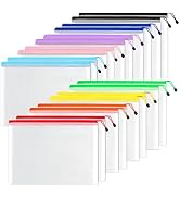 SUNEE Plastic Mesh Zipper Pouch 11x16 in (6 Colors, 18 Packs),Extra Large Water-Resistant Zip Bag...