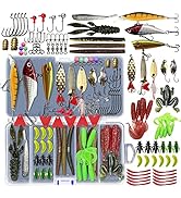 UperUper Fishing Lures Kit Set, Baits Tackle Including Crankbaits, Topwater Lures, Spinnerbaits, ...