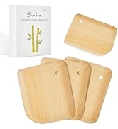 Bamboo Pan Scraper, Pot Scraper, Food Scraper, Kitchen Scraper Tools for Cast Iron Skillets, Cook...