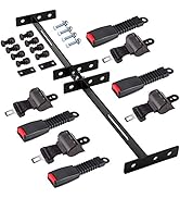 10L0L 4PCS Universal Retractable Golf Cart Seat Belt Kit with Bracket for EZGO, Yamaha, Club Car