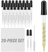 20Pcs Eye Droppers with Storage Case, Glass Pipette Dropper with Cleaning Brush for Essential Oil...