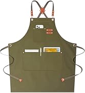 AFUN Chef Aprons for Women Men with Oversized Pockets, 12-Ounce Cotton Canvas Cross Back Water Re...