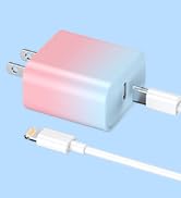 Phone Charger, 2 Pack 20W PD USB C Wall Fast Charger Adapter with 2 Pack 6FT Type C to Lightning ...