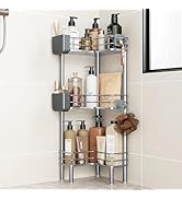 Orimade Rustproof 3 Tier Floor Standing Corner Shower Caddy Organizer with Toothbrush Holder, Lar...
