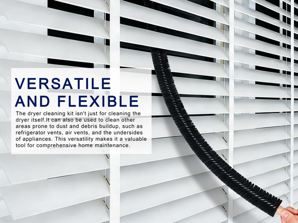 Dryer Vent Cleaner Kit - Dryer Lint Brush and Flexible Vacuum Hose