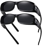 GEGURI Fit Over Glasses Polarized Sunglasses for Men &amp; Women, Stylish Wrap Around Design Sun Glas...