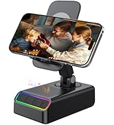 Wireless Induction Speaker, 5-in-1 Cell Phone Stand with Wireless Bluetooth Speaker BT5.3 for iPh...
