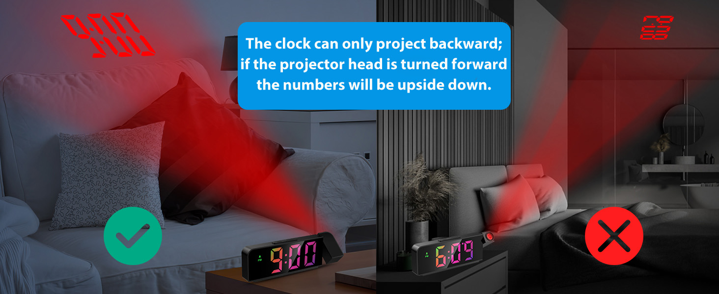 Bedroom Ceiling Projection Alarm Clock