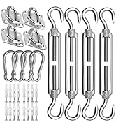 HYASIA Sun Shade Sail Hardware Kit 6 Inch for Rectangle &amp; Triangle Shade Sail Install, Stainless ...
