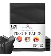 120 Sheets of Black Tissue Paper - 15" x 20" Packing Paper Sheets for Moving - 10lb Wrapping Pape...