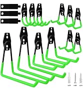 Garage Tool Storage Wall Hook Assortment Set: 15PCS Heavy Duty Large Hanger Garden Tool Organizer...
