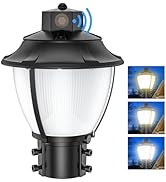 BBESTLED Post Top Light with Dusk to Dawn Photocell, ETL&DLC Listed 100W/80W/60W LED Pole Area Li...