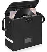 IBVIVIC Fireproof Vinyl Record Storage Box, Record Storage Organizer with Lock Fireproof Record C...
