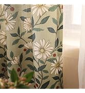 ISAENNE Vintage Semi Sheer Curtains,71 Inches Length 2 Panels Set Toile Linen Curtain,Country Sty...