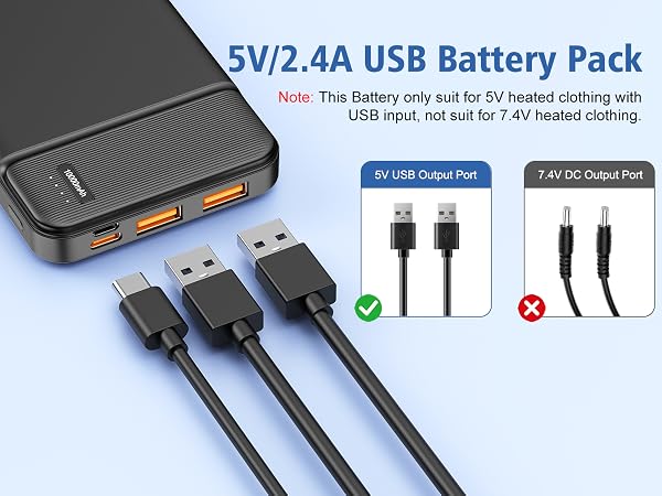battery pack heated vest heated jacket power bank portable charger