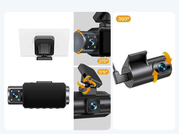 dash cam detachable removable rotatable