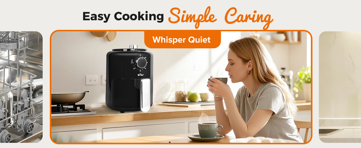 bear mini air fryer 2.1qt dishwasher safe