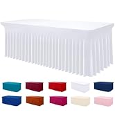 Smiry Spandex Tablecloth, Elastic Fitted Stretch Tablecloth for 6FT Rectangle Tables, Waterproof ...