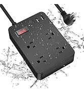 Outdoor Power Strip Weatherproof with USB C, Waterproof Surge Protector with 4 Outlets,Outdoor El...