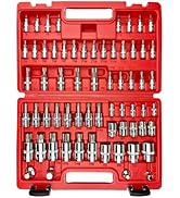 EACELIY 64PCS 1/4,3/8&amp;1/2” Master Torx Bit Socket Set and External Torx Socket Set,E4-E24,T6-T70,...