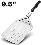 KitchenStar Perforated Stainless Steel Pizza Peel with Folding Handle (9.5 x 14 Inches) for Oven ...