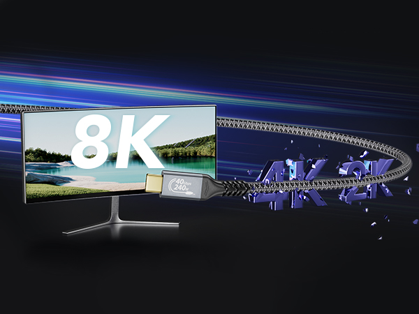 USB4 USB 4 3 Thunderbolt 4 Cable High Speed Data Transfer 40Gbps 8K 4K 60Hz Monitor Video Displaly