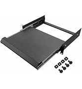 Pxoerzy 2U Keyboard Tray 12" Depth -Universal 19" Rack Mount Sliding Shelf for Network Equipments...