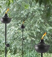 ZSZMFH Home Garden Torch Set of 2, Large Capacity 23.5oz Outdoor Metal Torch Garden Décor,55-Inch...