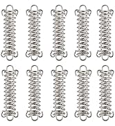TOBWOLF 10PCS Tent Spring Buckle, Windproof Stainless Steel Rope Tensioner Awning Fixed Hook Buck...