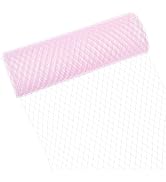BENECREAT 3.28Yards Veil Mesh Fabric 10inch Wide Net Mesh Fabric Birdcage Bridal Veil for Wedding...