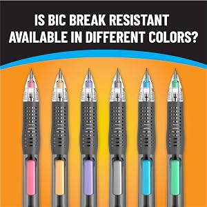 Is BIC Break Resistant Available in Different Colors?