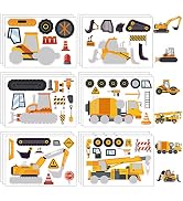 24 Sheets Construction Make a Face Sticker Sheets for Kids Todders Activities, Make Your Own Stic...