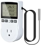FORIOT Plug in Thermostat Temperature Controller, Digital RV Thermostat, Heating Cooling Control ...