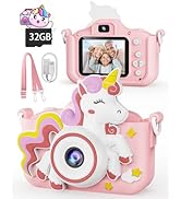 Kikapabi Unicorn Kids Camera Toys for Girls Boys Age 3-8, Christmas Birthday Gifts for Girls Age ...