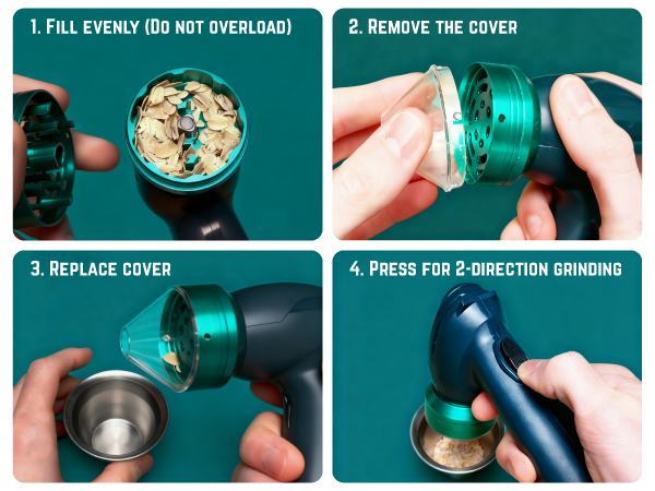 Mamba Original Gray USB Electric Herb Grinder. Small Portable Metal Herbal Grinder &amp;amp; Spice Mill