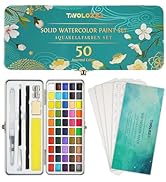 TAVOLOZZA Watercolor Paint Set, 50 Vivid Colors Including Metallic and Fluorescent Colors in Gift...