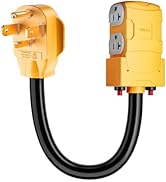 MECMO Dryer 4-Prong 30 AMP to 20 Amp 110V Dryer Distribution Adapter, NEMA 14-30P to 4X 5-15R 5-2...