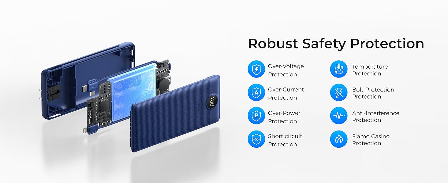 portable charger with built in cable
