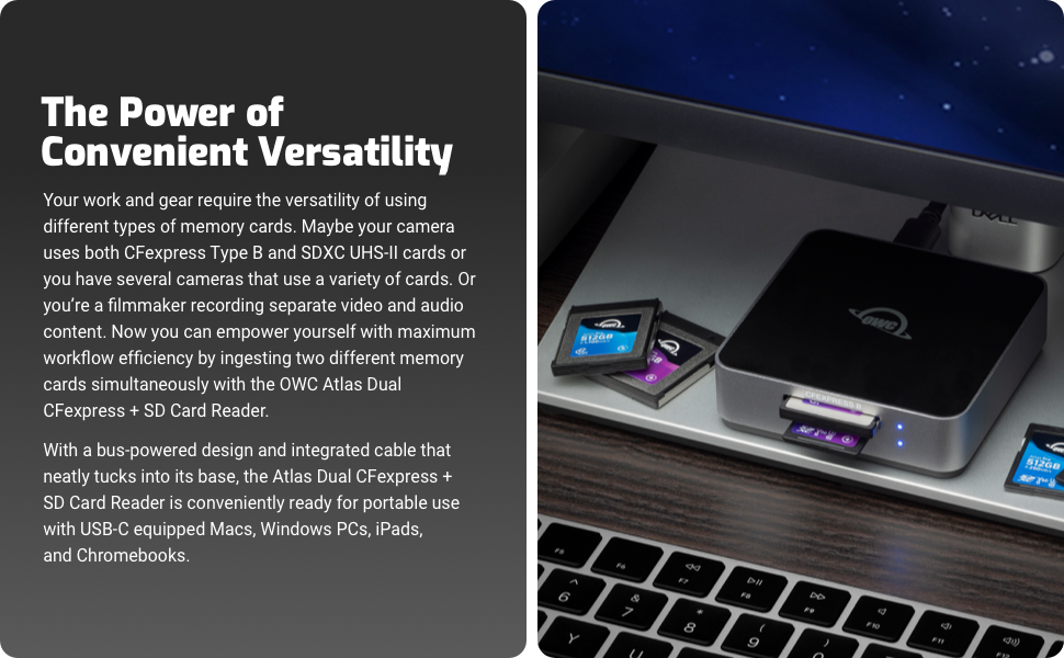 OWC Atlas Dual CFexpress + SD-power of convenient