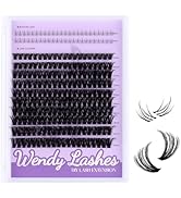WENDY LASHES 50D Natural Lash Clusters with Bottom lashes 249PCS Individual Eyelash Extensions Re...